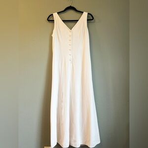 Cream button down dress